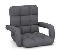 RELAX4LIFE Sedia da Pavimento, Schienale Reclinabile 6 Posizioni, Poltrona Divano Relax con Braccioli, Sedia Imbottita Ideale per Lettura, Meditazione, Gaming e Relax, 60 x 64 x 54 cm