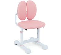 RELAX4LIFE Sedia da Scrivania per Bambini Regolabile in Altezza, 48x39x68-76cm, Poltrona Ergonomica da Scrivania con Schienale Doppio, Max 100 kg, per Bambini 3+ Anni (Rosa)