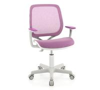 RELAX4LIFE Sedia Girevole per Bambini, Altezza Regolabile, Schienale e Braccioli, Ruote con Freni, Sedile a Rete per Bambini 3-10 Anni, Ideale per Cameretta e Studio (Blue) (VIOLA)