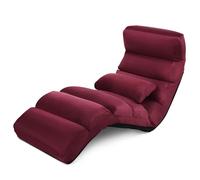 RELAX4LIFE Sedia Pieghevole da Pavimento con Schienale Regolabile, da Terra Imbottita, con Cuscino Morbido, Struttura Resistente, Ideale per Gioco e Lettura (ROSSO)