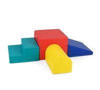 RELAX4LIFE Set 4 Pezzi Blocchi in Schiuma con Rivestimento in PU Impermeabile, Schiuma EPE ad Alta Densità, Fissaggio a Strappo, Giocattoli per Arrampicata da Interno (ROSSO)