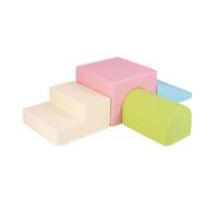 RELAX4LIFE Set 4 Pezzi Blocchi in Schiuma con Rivestimento in PU Impermeabile, Schiuma EPE ad Alta Densità, Fissaggio a Strappo, Giocattoli per Arrampicata da Interno (ROSA)
