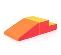 RELAX4LIFE Set di 2 Blocchi in Schiuma per Bambini, Blocchi Grandi e Leggeri da Gioco, Scaletta e Trapezio da Assemblare e per Arrampicarsi, Centro Attività Componibile per Bambini (Arancione)