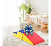 RELAX4LIFE Set di 2 Blocchi in Schiuma per Bambini, Blocchi Grandi e Leggeri da Gioco, Scaletta e Trapezio da Assemblare e per Arrampicarsi, Centro Attività Componibile per Bambini (BLU)