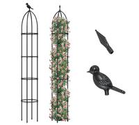 RELAX4LIFE Set di 2 Obelisci per rampicanti, Alto 197 cm, Garden Supporto Piante Rampicanti, Sostegni in Metallo per Rose e Pomodori