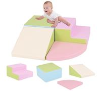 RELAX4LIFE Set di 4 Blocchi da Costruzione in in PU e EPE per Bambini, Set da Gioco Educativo per Arrampicarsi e Gattonare, Forme Diverse, per Casa e Asilo Nido (COLORATO 2)