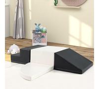 RELAX4LIFE Set di 4 Blocchi da Costruzione in in PU e EPE per Bambini, Set da Gioco Educativo per Arrampicarsi e Gattonare, Forme Diverse, per Casa e Asilo Nido (BIANCO)