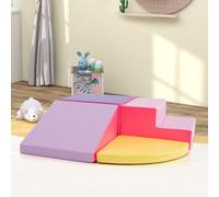 RELAX4LIFE Set di 4 Blocchi da Costruzione in in PU e EPE per Bambini, Set da Gioco Educativo per Arrampicarsi e Gattonare, Forme Diverse, per Casa e Asilo Nido (ROSA 2)