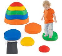 RELAX4LIFE Set di 5 Pietre di Equilibrio Antiscivolo e Impilabili, con Borsa di Trasporto, Giocattolo Sensoriale e di Coordinazione per Bambini 3+ Anni (Interni/Esterni) (Multicolore)