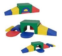 RELAX4LIFE Set di 7 Blocchi da Costruzione per Bambini, in Schiuma per Arrampicarsi, Combinazioni Libere, Vari Colori, Forme Diverse, per Casa, Asilo Nido (ROSSO)