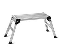 RELAX4LIFE Sgabello Step Professionale, Scala Pieghevole in Allumino, Piattaforma Multifunzionale da Lavoro, Uso Interno ed Esterno per Auto e Decorazione, Carico 150 kg, 109 x 39,5 x 49 cm, Argento