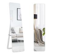 RELAX4LIFE Specchio da Terra 160 x 37 cm, Specchio a Figura Intera per Camara da Letto, Specchio Rettangolare Moderno, Bianco
