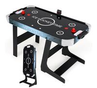 RELAX4LIFE Tavolo da Air Hockey Pieghevole per Bambini e Adulti 144 cm con Segnapunti LED Digitale, Potente Motore 12V, 2 Dischi & 2 Spintori per Casa, Ufficio, Sala Giochi