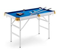 RELAX4LIFE Tavolo da Biliardo Pieghevole da 122cm con Accessori, Portatile per Bambini e Adulti con Stecche, Gessi, Palline, Triangolo e Spazzola, Salvaspazio (BLU)