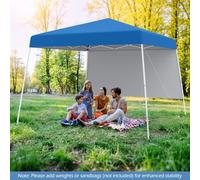 RELAX4LIFE Tenda Pop-up a Gazebo 3 x 3 M con 1 Parete Laterale, Montaggio Facile, Tenda Pieghevole con Zaino e 4 Picchetti, Portatile per Esterni per Feste, Eventi, Campeggio, Picnic (BLU)