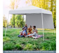 RELAX4LIFE Tenda Pop-up a Gazebo 3 x 3 M con 1 Parete Laterale, Montaggio Facile, Tenda Pieghevole con Zaino e 4 Picchetti, Portatile per Esterni per Feste, Eventi, Campeggio, Picnic (BIANCO)