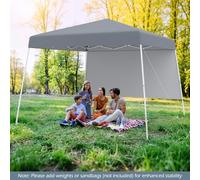RELAX4LIFE Tenda Pop-up a Gazebo 3 x 3 M con 1 Parete Laterale, Montaggio Facile, Tenda Pieghevole con Zaino e 4 Picchetti, Portatile per Esterni per Feste, Eventi, Campeggio, Picnic (GRIGIO)