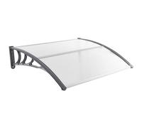 RELAX4LIFE Tettoia per Esterno, Pensilina Tettoia Impermeabile per Porta Finestra Balcone, Tetto ad Arco Protezione Antipioggia (Trasparente, 150 x 100 cm)