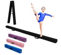 RELAX4LIFE Trave da Ginnastica Pieghevole 210 cm, Trave di Equilibrio per Palestra e Casa con Base Antiscivolo, Cerniere e Schiuma, Allenamento Fitness per Bambini e Adulti (Nero)