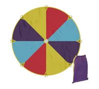 Relaxdays Ø 2 m Gioco Paracadute Arcobaleno, 8 Maniglie, Telo Ludico per Bambini, Giocattolo Didattico, Multicolore, Poliestere