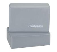 Relaxdays 10 Blocchi per Yoga, cubi per Esercizi, Schiuma Rigida, Antiscivolo, Blocchi HLP: 8x23x15 cm, Grigio, Set da 10