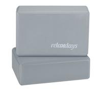 Relaxdays 10 Blocchi per Yoga, cubi per Esercizi, Schiuma Rigida, Antiscivolo, Blocchi HLP: 8x23x15 cm, Grigio, Set da 10