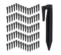 Relaxdays Gancio da Terra, Cavo di limitazione Picchetti per Robot Tagliaerba, Set da 100 Chiodini, Guida per Cavi, Accessori per Tosaerba, Plastica, Nero, 8,5 x 2 x 1 cm