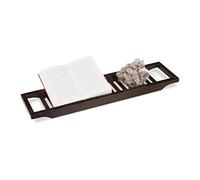 Vassoio vasca da bagno marrone, mensola porta-oggetti in bambù, accessori bagno