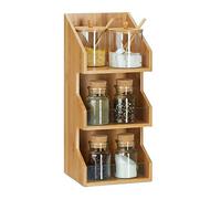 Portaspezie e portaoggetti bambù Organizer cucina Scaffaletto multifunzionale