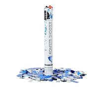 Relaxdays 10021768 Tubo Cannone Spara-Coriandoli Colorati, per Matrimoni e Compleanni, Blu-Argento, 40 cm, Gittata 6-8 m