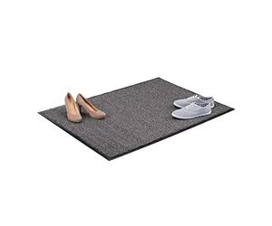 Relaxdays 10021902_758 Zerbino Asciugapassi, Tappeto da Ingresso, per Interni, Grande, Sottile, Nero-Grigio, 90 x 120 cm