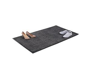 Relaxdays 10021902_759 Zerbino Asciugapassi, Tappeto da Ingresso, per Interni, Grande, Sottile, Nero-Grigio, 90 x 150 cm