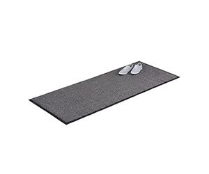 Relaxdays 10021902_761 Zerbino Asciugapassi, Tappeto da Ingresso, per Interni, Grande, Sottile, Nero-Grigio, 80x200 cm