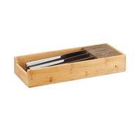 Relaxdays Ceppo porta-coltelli in bambù portaposate da cassetto organizer cassetti HLP: 6,5x38x15,5 cm colore naturale