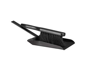 Relaxdays 10022310 Kit Paletta e Scopetta, 37 cm, Set Accessori Pulizia Casa con Foro, per Interni ed Esterni, Nero