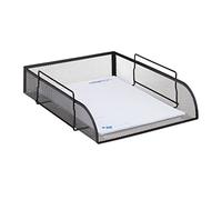 Relaxdays 10022493_46 Vaschetta Documenti e Porta-Corrispondenza Scrivania Ufficio, Impilabile, LxP: 26x33,5 cm, Nero, Acciaio, 33.5 x 26 x 8.5 cm