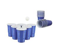 Relaxdays 100x Bicchieri da Beer Pong, Bevande 16 oz/473 ml, Accessori Feste, Party, Gioco Alcolico, blu