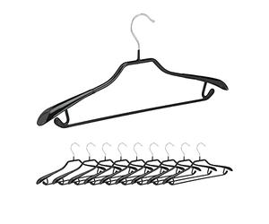 Relaxdays 100x Grucce per Completi, Omini Appendiabiti Gommati, in Metallo, Antiscivolo, Salvaspazio, 44 cm, Nero