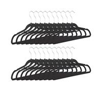 Relaxdays Set 100 grucce Sottili, appendi Pantaloni salvaspazio, Fodera Velluto, Ganci girevoli a 360°, 22,5x41 Nero