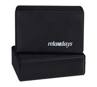 Relaxdays Set da 10 Blocchi per Yoga, Mattoncini per Esercizi, in Gommapiuma, Antiscivolo, HxLxP 8x23x15 cm, Neri