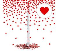Relaxdays 10x Cannone Sparacoriandoli a Cuore 80 cm, Idea Regalo, Decorazione per Matrimoni, Party e Feste, Gittata 6-8 m, Rosso