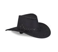 Relaxdays Cappello da cowboy per carnevale Western per adulti 33 cm 80 g Nero
