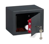 Relaxdays 10x cassaforte con chiave grigio scuro