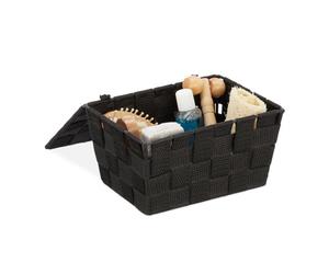 Relaxdays 10x Cestini portaoggetti con coperchio