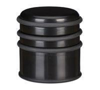 Relaxdays 10x Fermaporta a Pavimento, Pesante, Blocca Porte e Finestre, ∅ 7 cm, 3 Anelli in Gomma, Nero