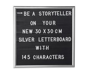 Relaxdays 10x letter Board 30 x 30 cm argento