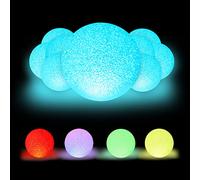 Relaxdays 10x Luci a LED, a Forma Sferica, con Cambio di Colore, a Batteria, Senza Cavo, Ambienti Interni, Ø 15 cm, Bianco