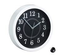 Relaxdays 10x Orologio da Parete, Rotondo, Ø 20 cm, da Appendere al Muro, Design Classico, a Batteria, Wall Clock, Bianco