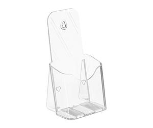 Relaxdays 10x Portadepliant da Muro, Lunghezza ISO, 1 Scomparto, Appendere & Appoggiare, Acrilico, 20x11x8,5 cm, Trasparente