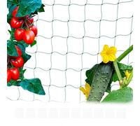 Relaxdays 10x Rete per Piante Rampicanti, 180x360 cm, Sostegno per Pomodori e Fagioli, Supporto Ortaggi, Maglia 10 cm, Verde